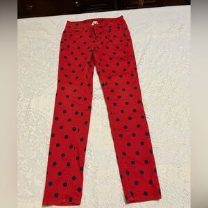Justice premium red with blue polka dot jeans size 12R A